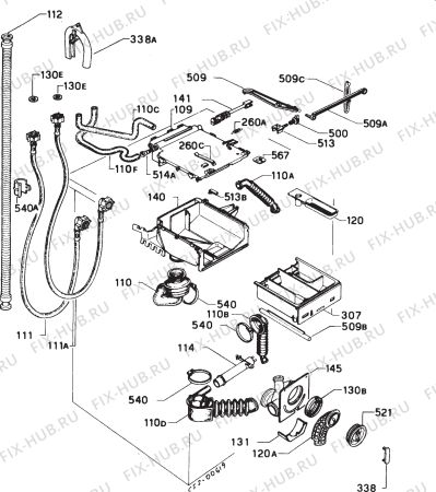 Взрыв-схема стиральной машины Zanussi EW807 - Схема узла Hydraulic System 272